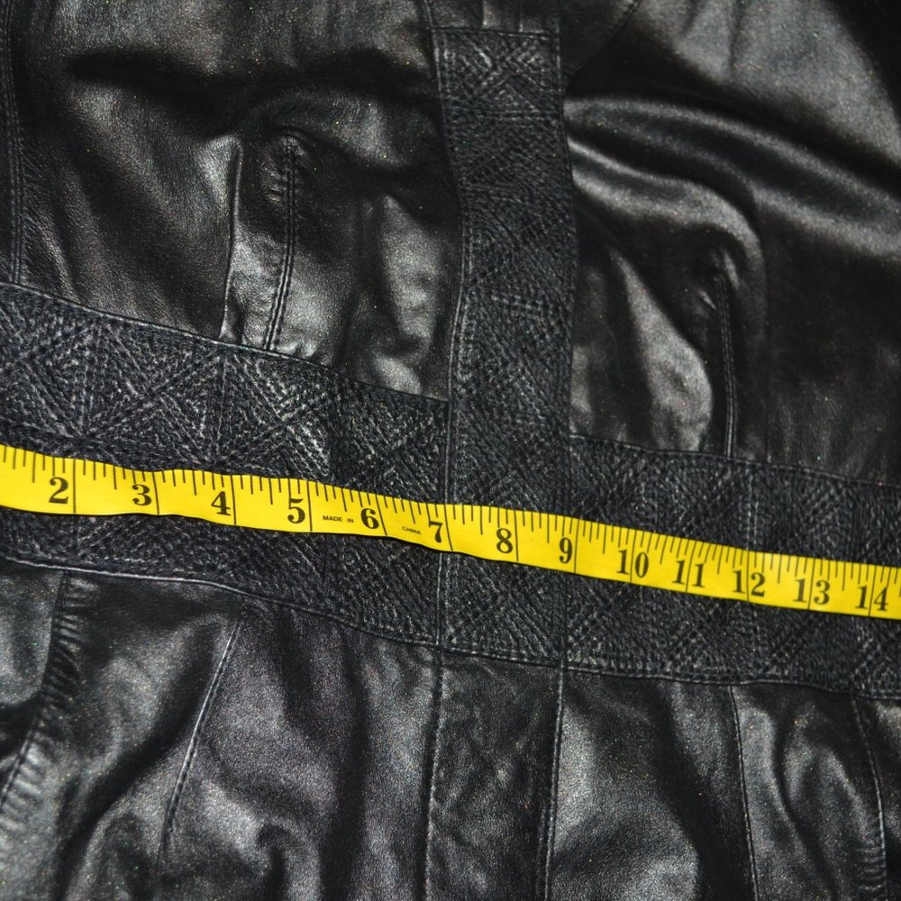 Vintage Gian Mori Black Leather Duster Jacket 42 8 - Picture 11 of 12
